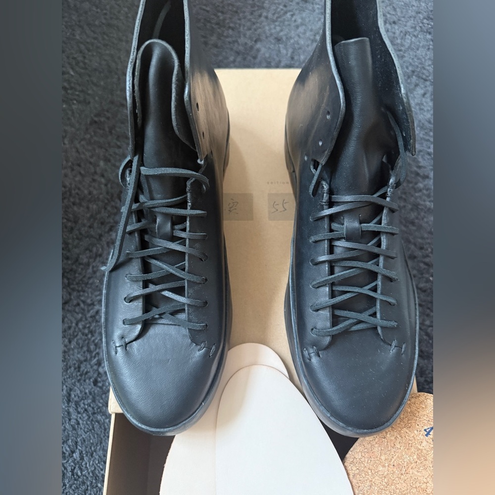 $895 Feit Mens Hand Sewn High Rubber Sneaker Black  Size 12 US 45 EU - Picture 4 of 12